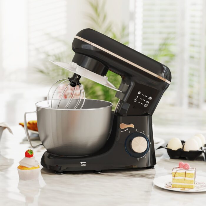 1300W Kitchen Stand Mixer, with Accessories - Black - Image 2