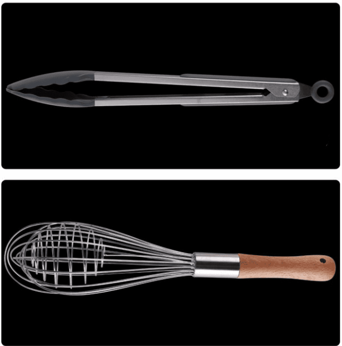 Silicone Kitchen Utensils Set with Wooden Handle - Image 4